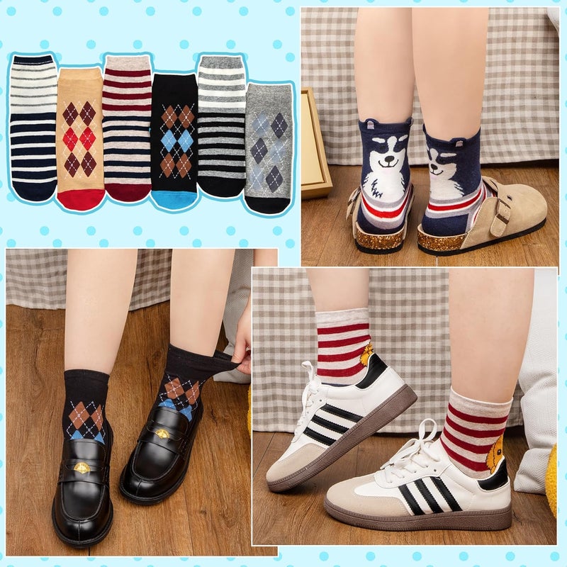 Socksfad Store 5-6 Pairs Women's Cute Cat Socks Gifts, Funny Novelty Animal Print Crew Cotton Socks Christmas Gifts for Women Girls - Image 5